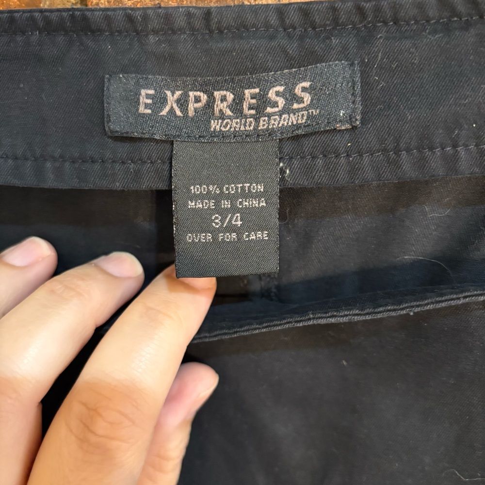 Express womens vintage cargo overall midi dress black 3/4 - Picture 4 of 6